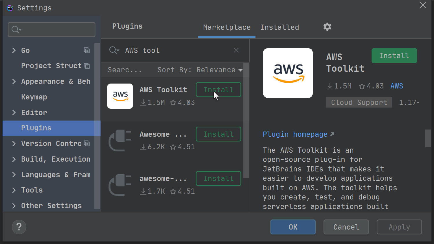 AWS Toolkit plugin